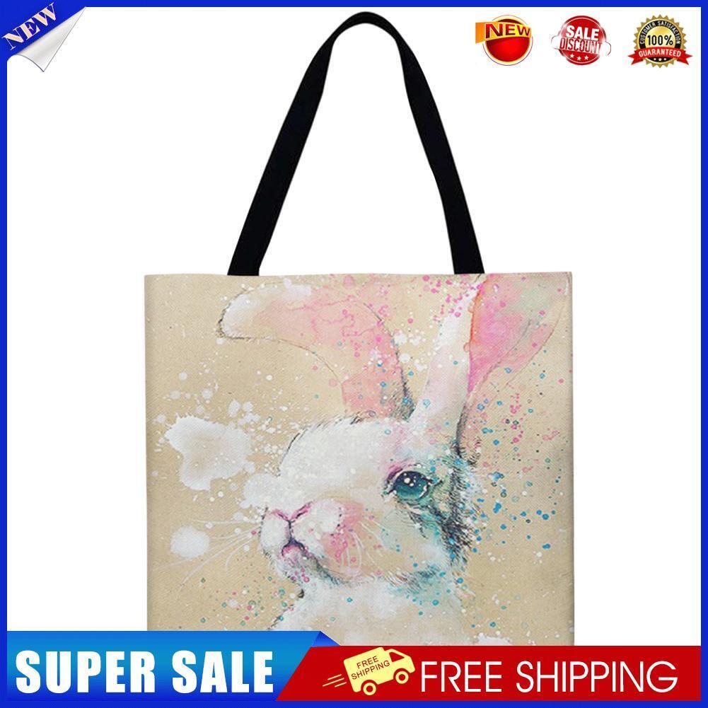Colorful rabbit Printed Shoulder Shopping Bag Casual Large Tote Handbag