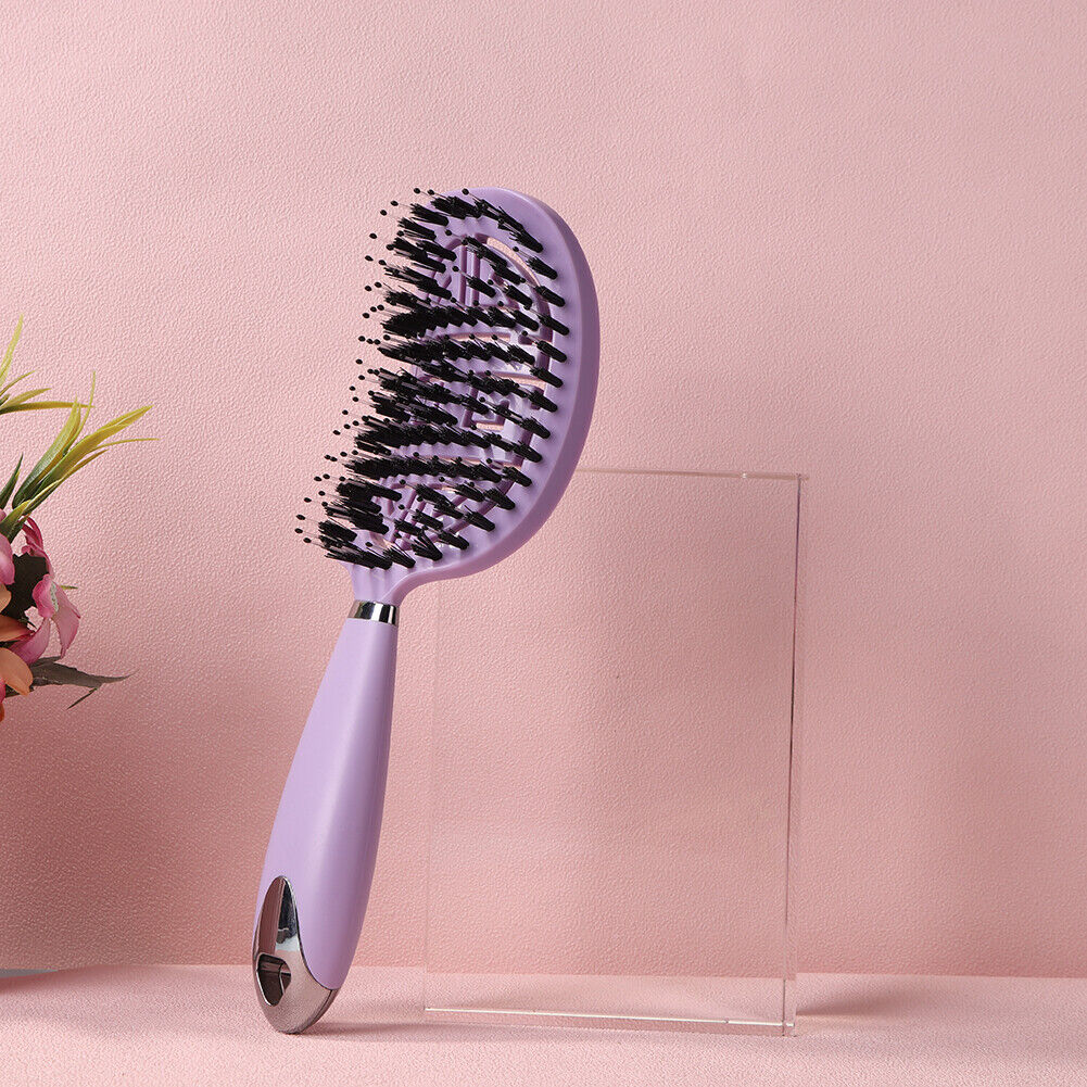 Brush Detangling Hair Comb Nylon Scalp Massage Wet Cur Pro(Purple)