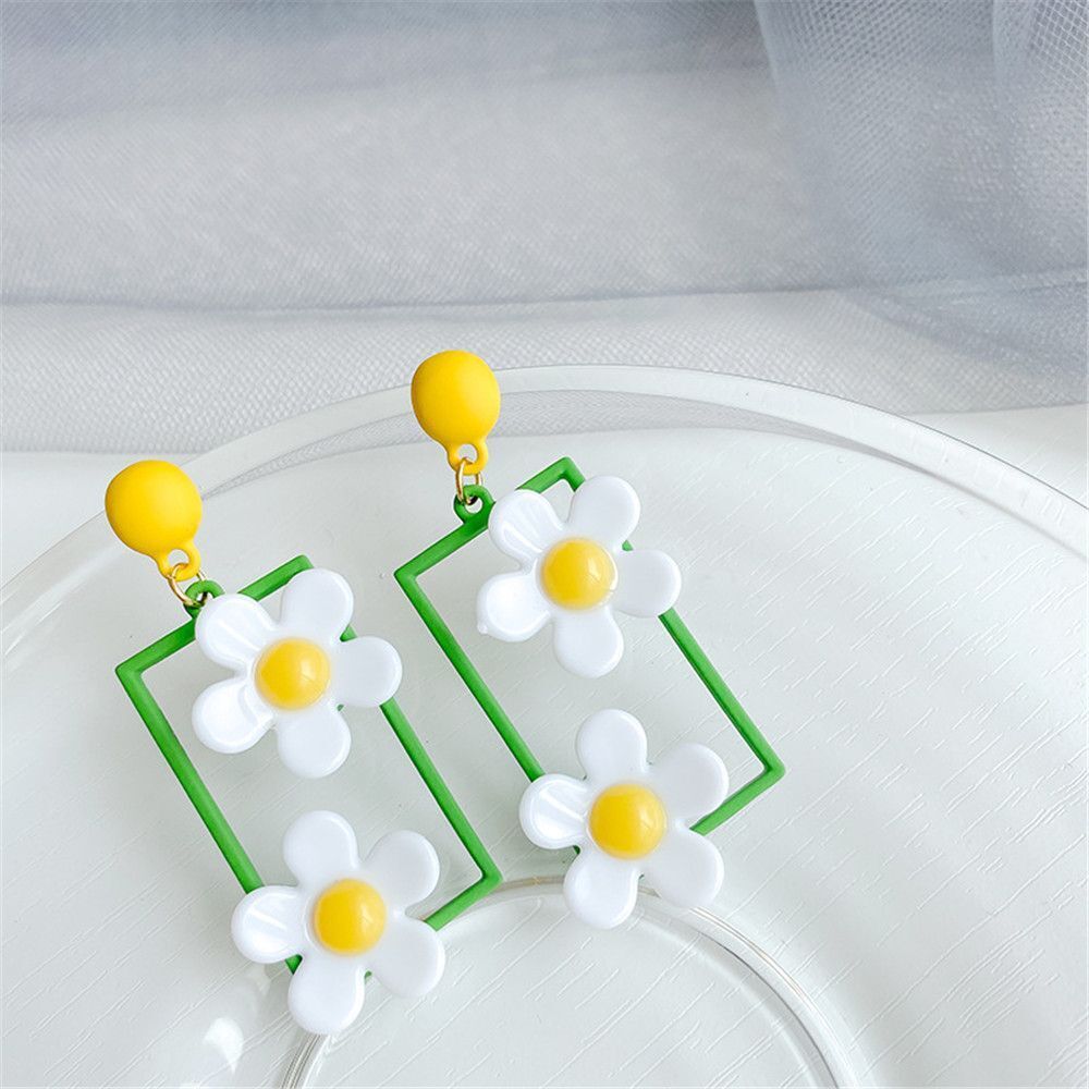 Statement Jewelry Flower Cute Daisy Dangle Earrings Long Earrings Drop Earrings