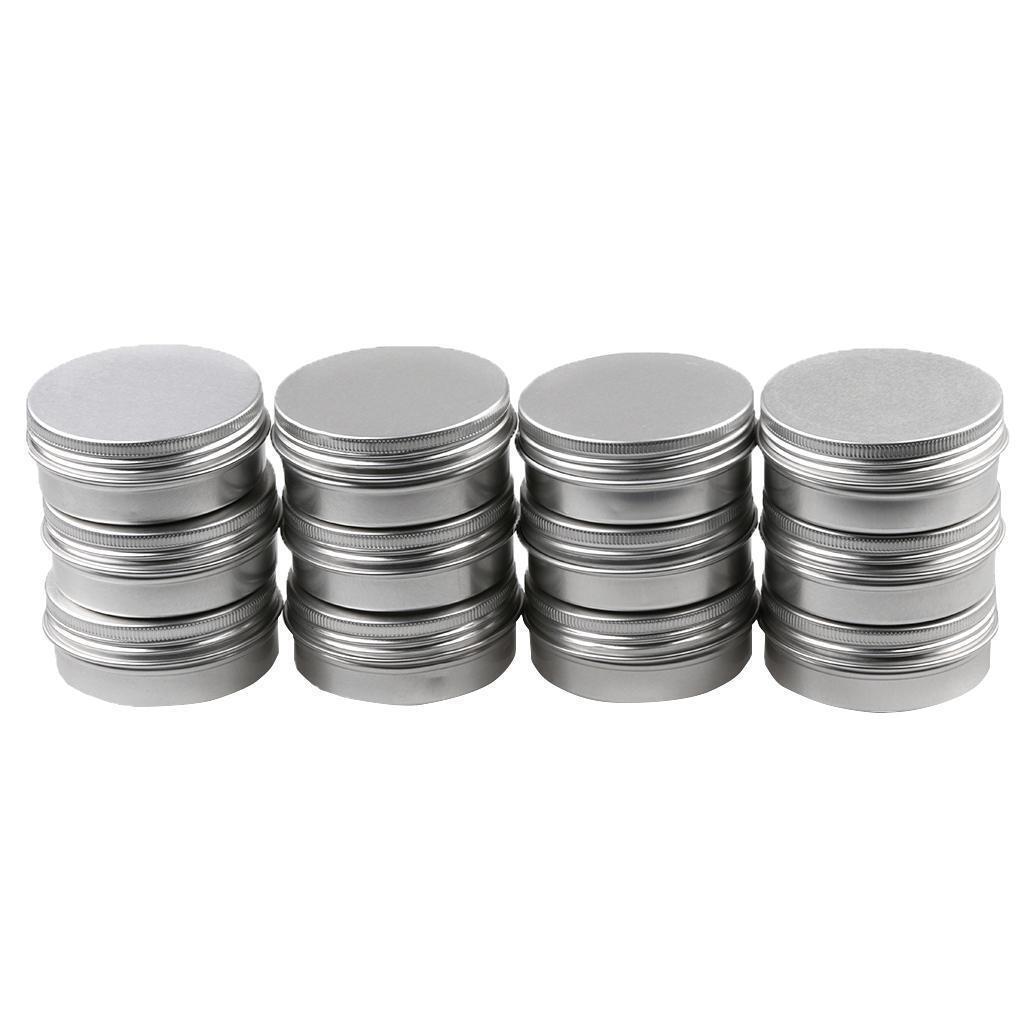 Empty Round Tin Case for Lotion Bar Soap Hair Wax Ointment Makeup Bottle 12pcs