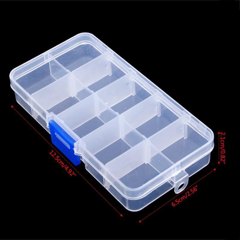 Fishing Lures Hook Bait Plastic Storage Box Adjustable Case Tackle Accessory New