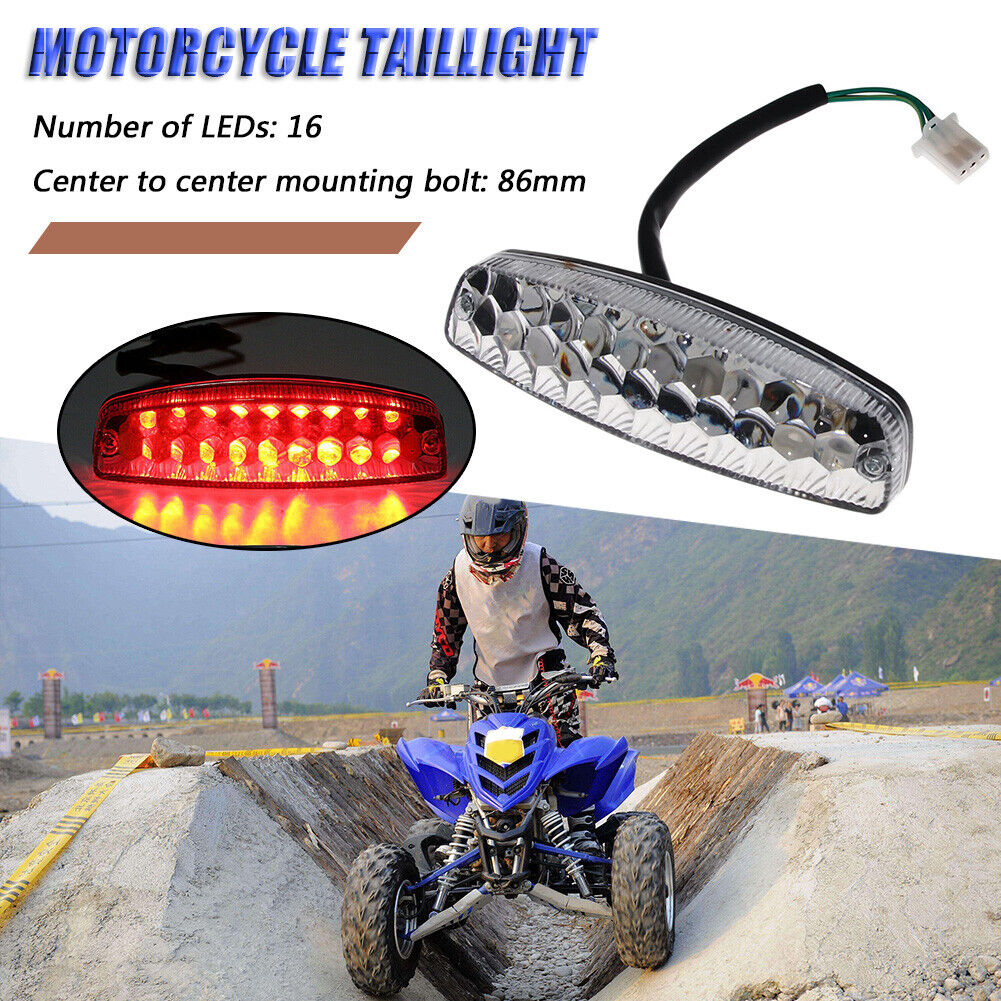 12V 16 LED Motorcycle Rear Tail Brake Lights for 50cc 125cc ATV Quad Kart
