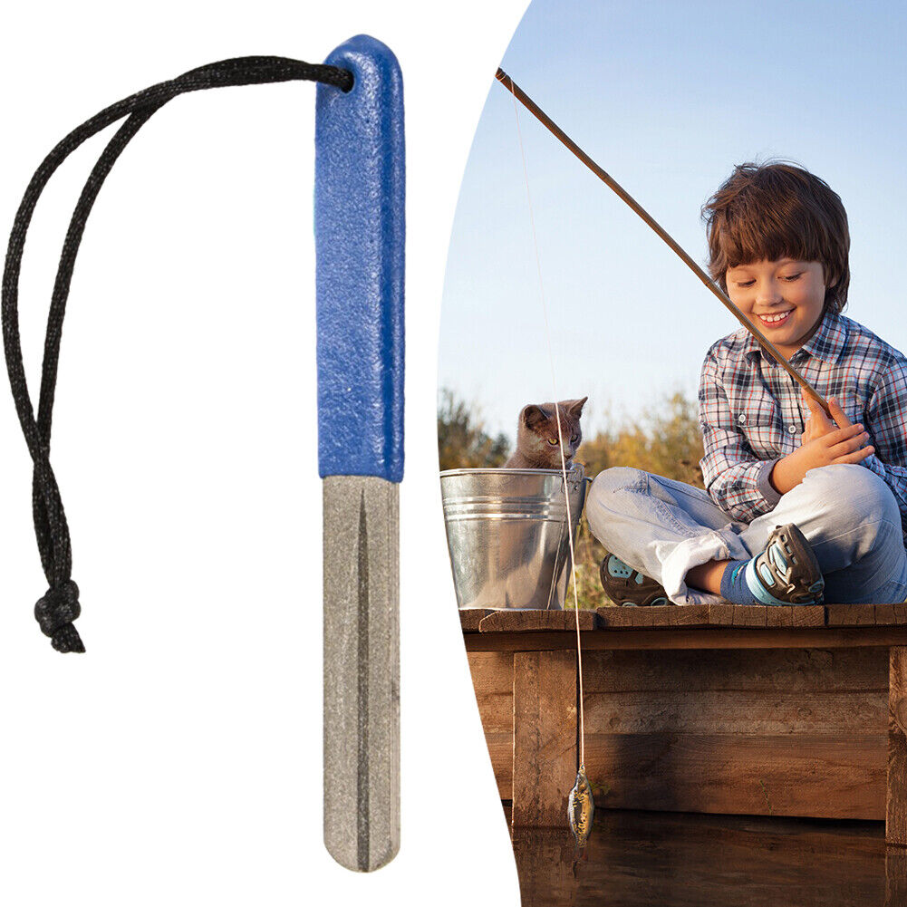 Double Groove Fishing Hook Sharpener Outdoor Diamond Fishhook Grindstone