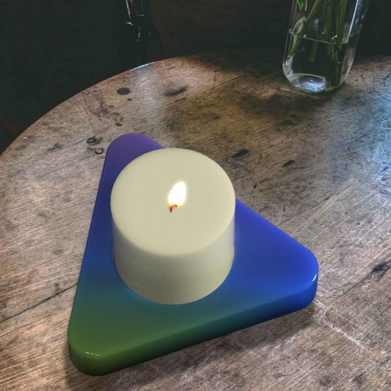 DIY Silicone Mold Candle Holder Mould Handmade Triangular Candle Holder Tea Cup