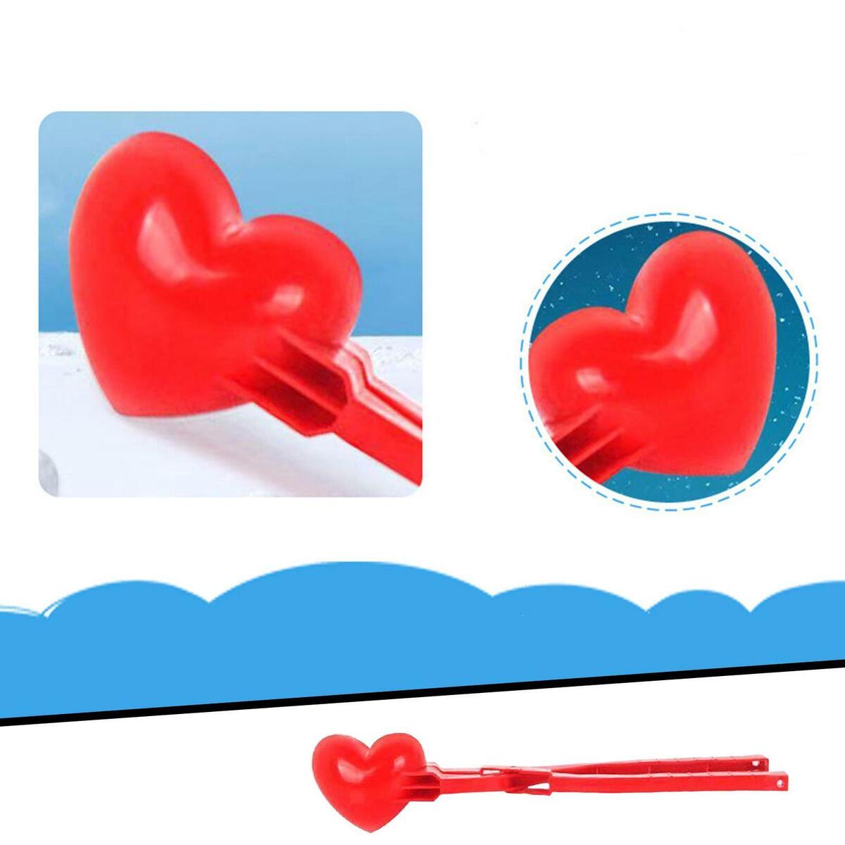 1pc Love Heart Snowbal Maker Children Snow Making Sand Mold Outdoor Games