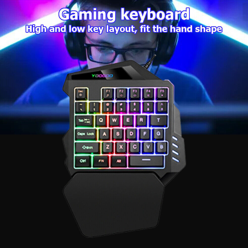 G94 One Handed Gaming Keyboard 35 Keys Wired Membrane Gaming Keypad for PC