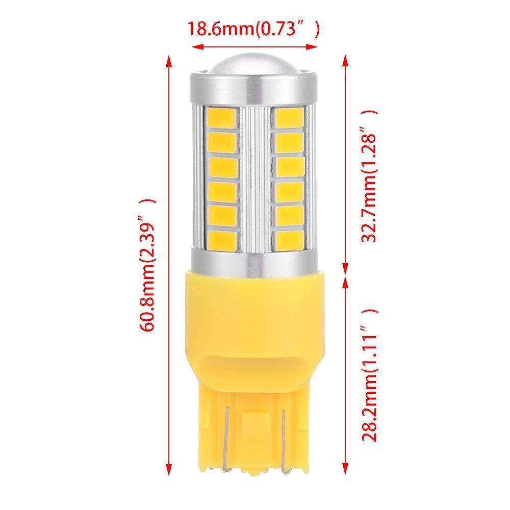 Yellow 5730 Fog Lamps  Car Backup Reverse Light 33SMD T20 W21/5W 7443 LED Bulbs