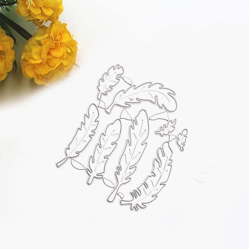 Metal Feather Cutting Dies Stencil DIY Scrapbook Album Paper Card Template Mold
