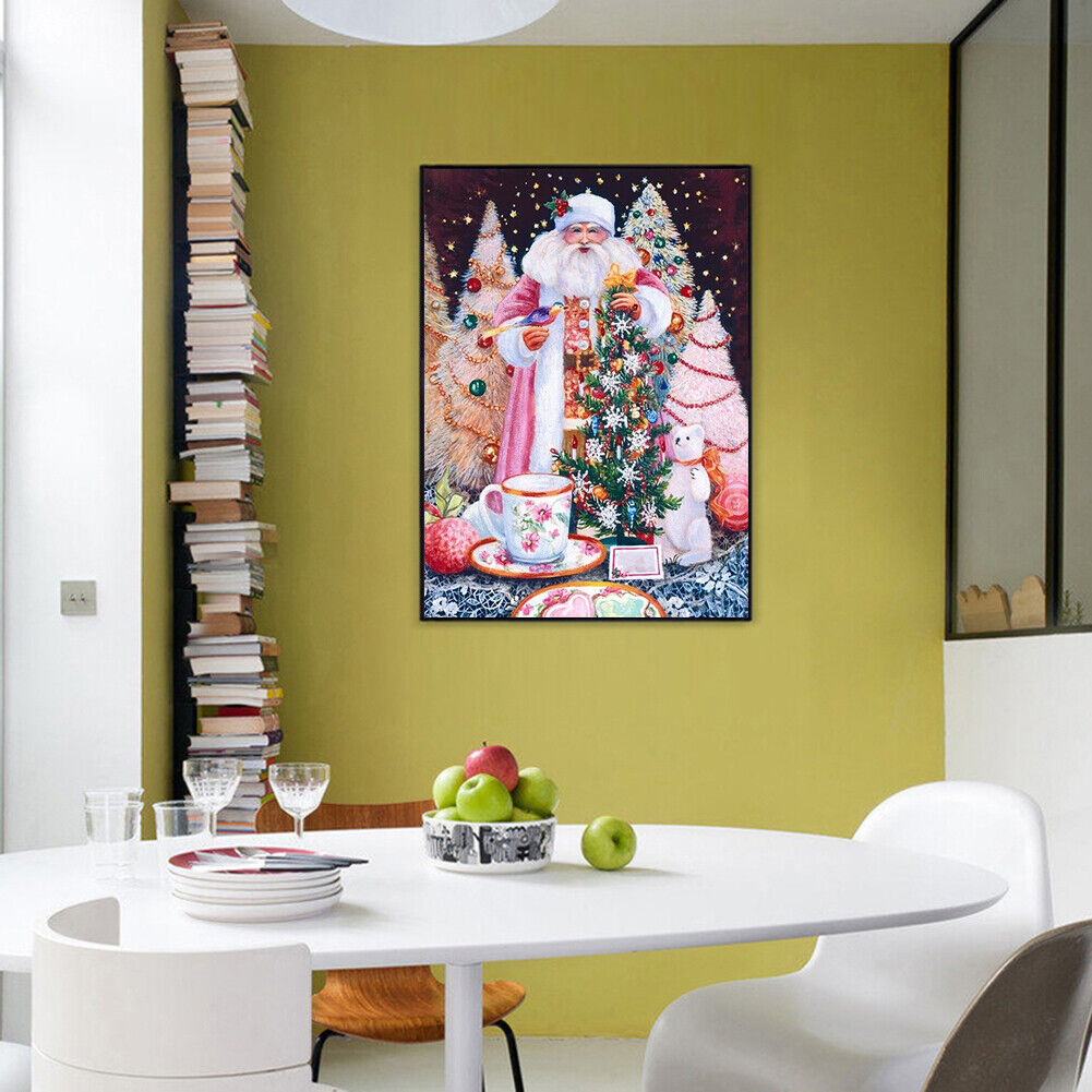 Diamond Picture Mosaic 5D DIY Drill Santa Claus Painting Round Full Kit
