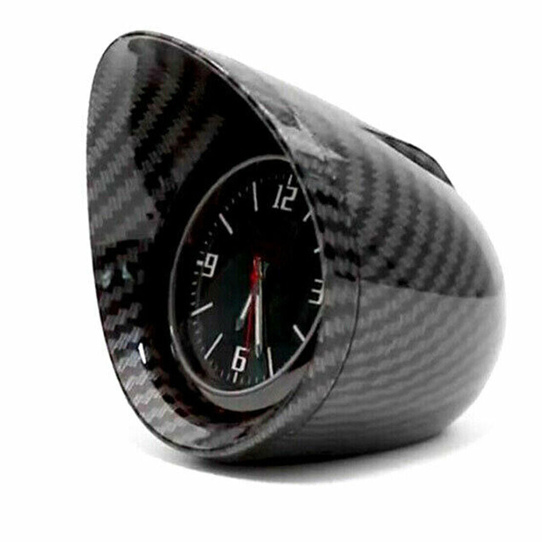 Carbon Fiber Texture Home Office Table Desk Car Interior Dashboard Round Clock