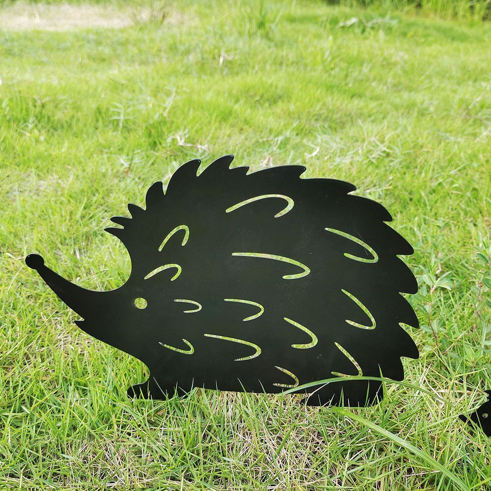 Silhouette Stakes Garden Statue Pile Plug-in Posts Standing Hedgehog Decoration