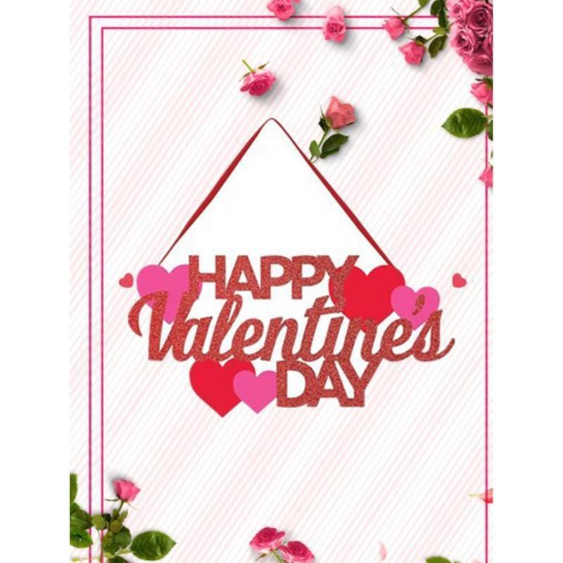 Happy Valentine's Day Sign Valentine's Day Love Heart Pendant Hanging Ornament