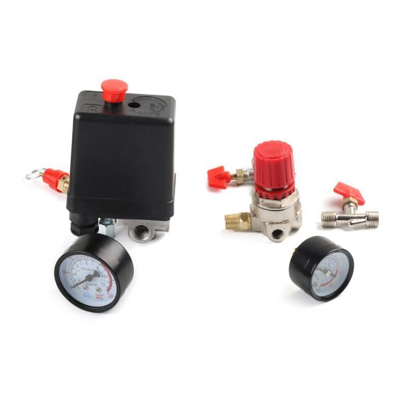 Air Compressor Pressure Switch Gauge Double Safety Valve Pressure Control 220V