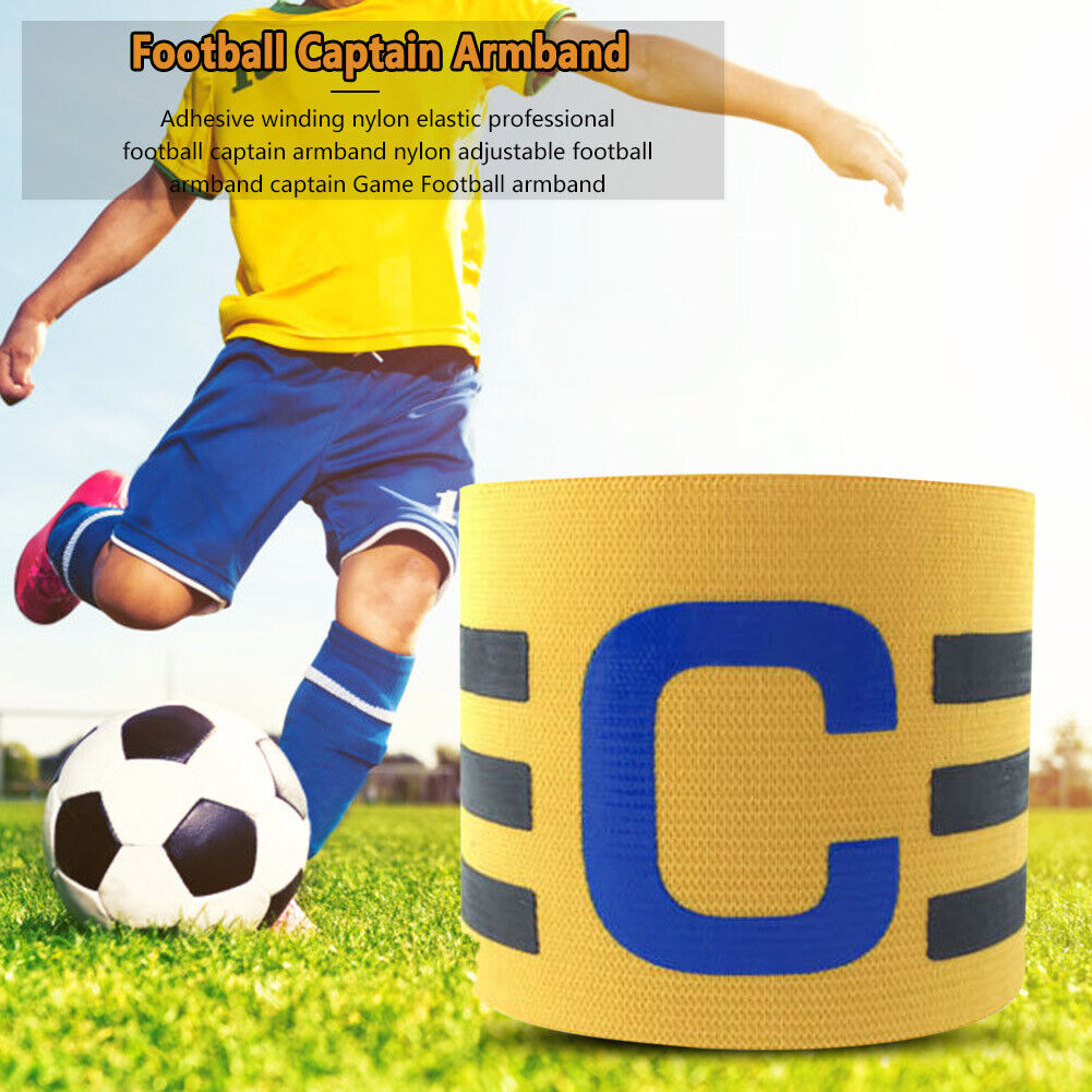 Player Leader Football Captain Armband Nylon Soccer Group Arm Band (Yellow)