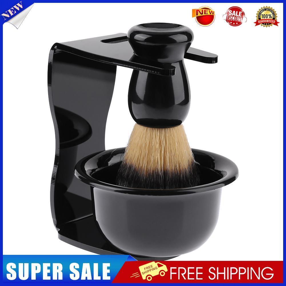 3 in 1 Shaving Soap Bowl+Shaving Brush+Shaving Stand Bristle Hair Shaver