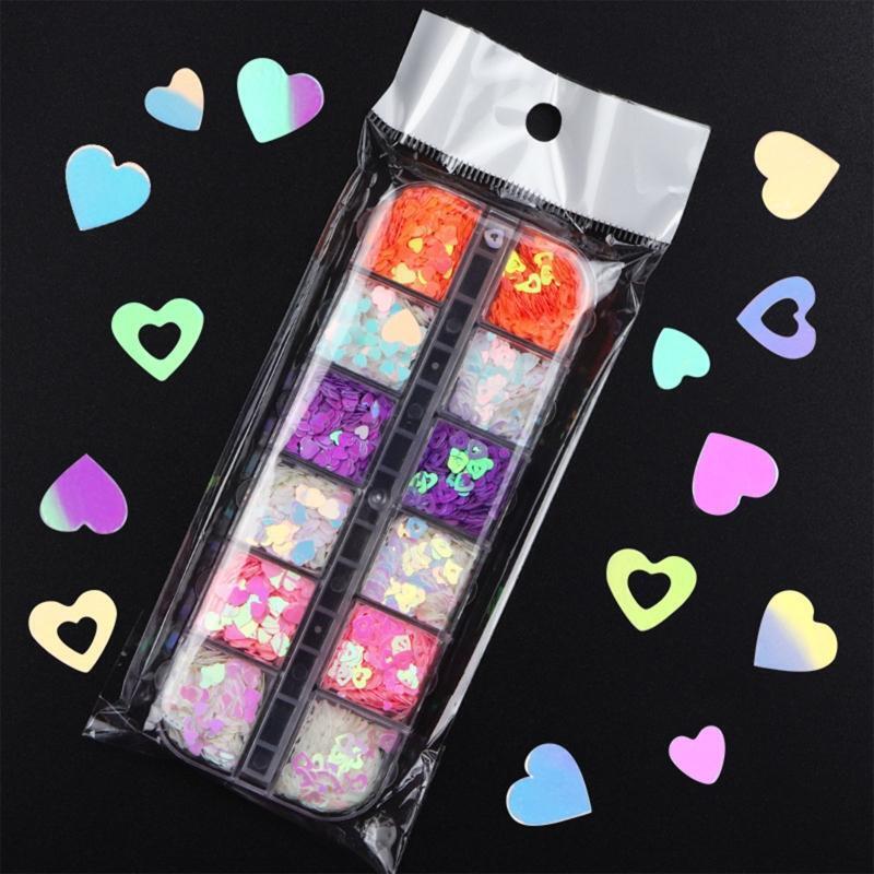 Valentine's Day Nail Art Glitter Sequin Nail Paillette Flake Decor Manicure Tool