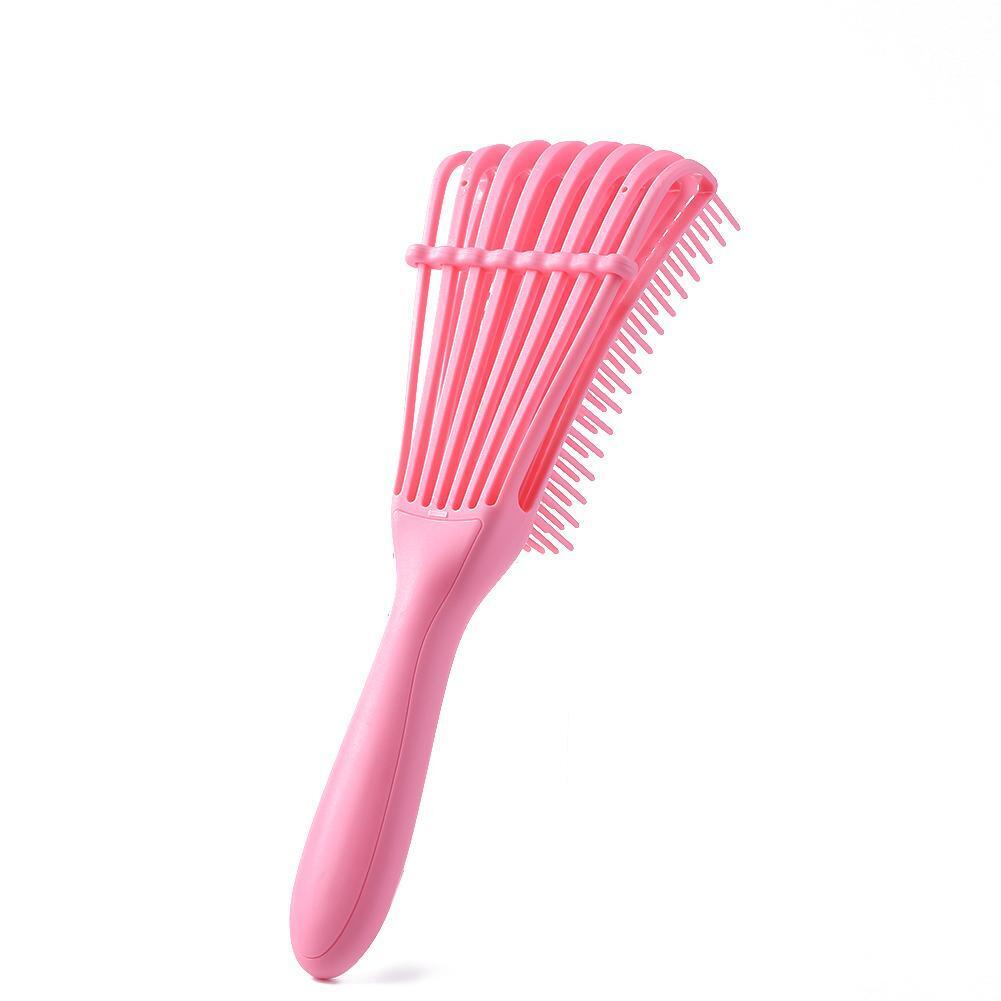 Women Hair Scalp Massage Comb Wet Curly Hairdress Styling Hairbrush (Pink)