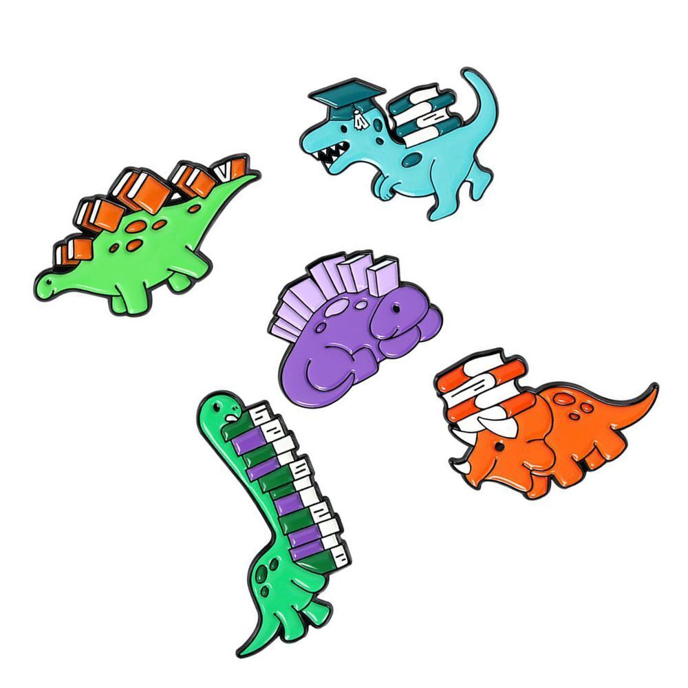 Backpacks Cute Enamel Pin Cartoon Dinosaur Brooch Lapel Pins Animal Pattern