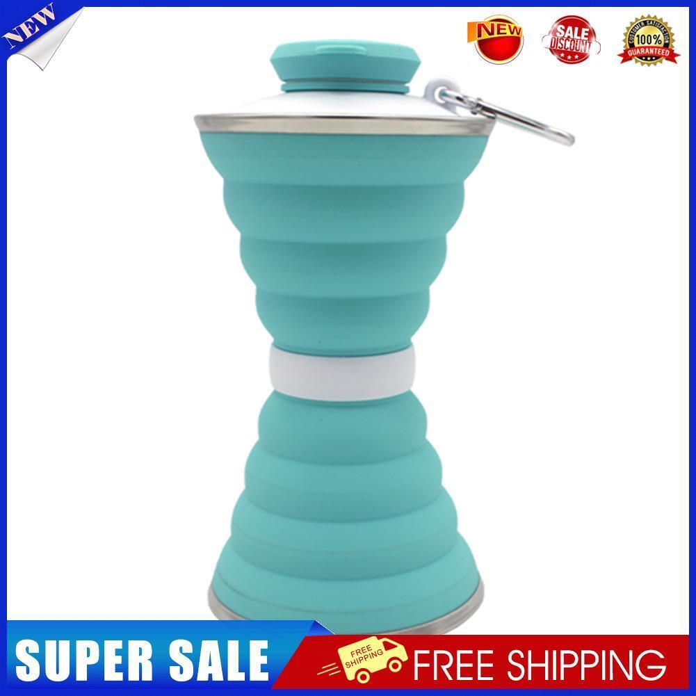 500mL Collapsible Soft Kettle Outdoor Silicone Water Bottle (Light Green)
