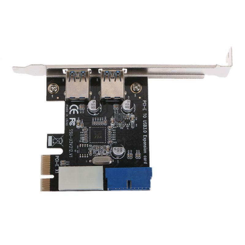 2 Port 19Pin Header PCI Express USB 3.0 Card Adapter 5Gbps Transfer Rate