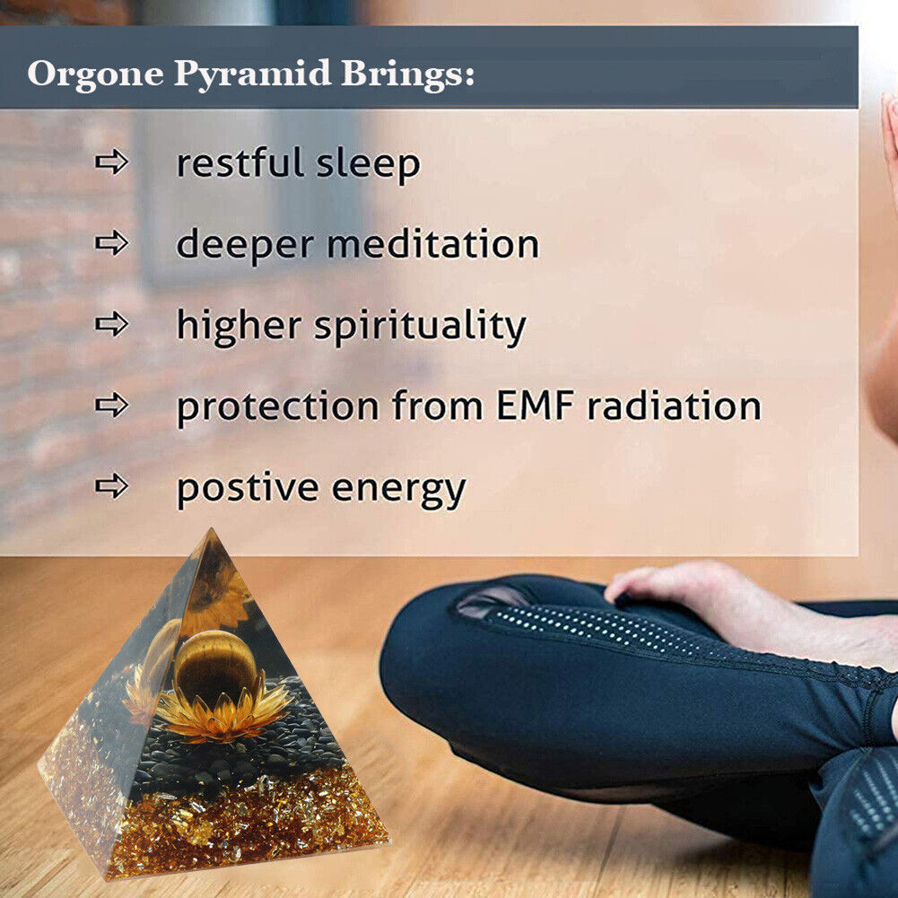 5cm Orgonite Pyramid Natural Crystal Stone Orgone Energy Healing Home Decor