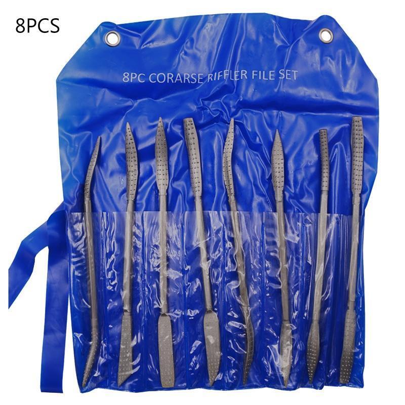 Wood Rasp Metal File Set 8-Piece Hand File Steel Woodworking File for Polishing