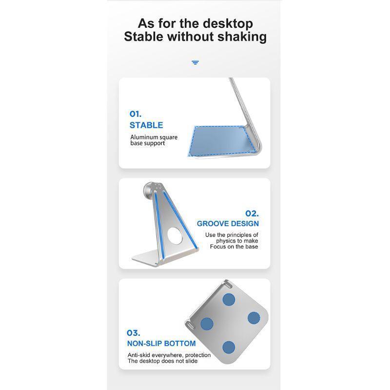 L-shaped Magnetic Tablet Holder 360° Rotation Desktop Flat Computer Phone Stand