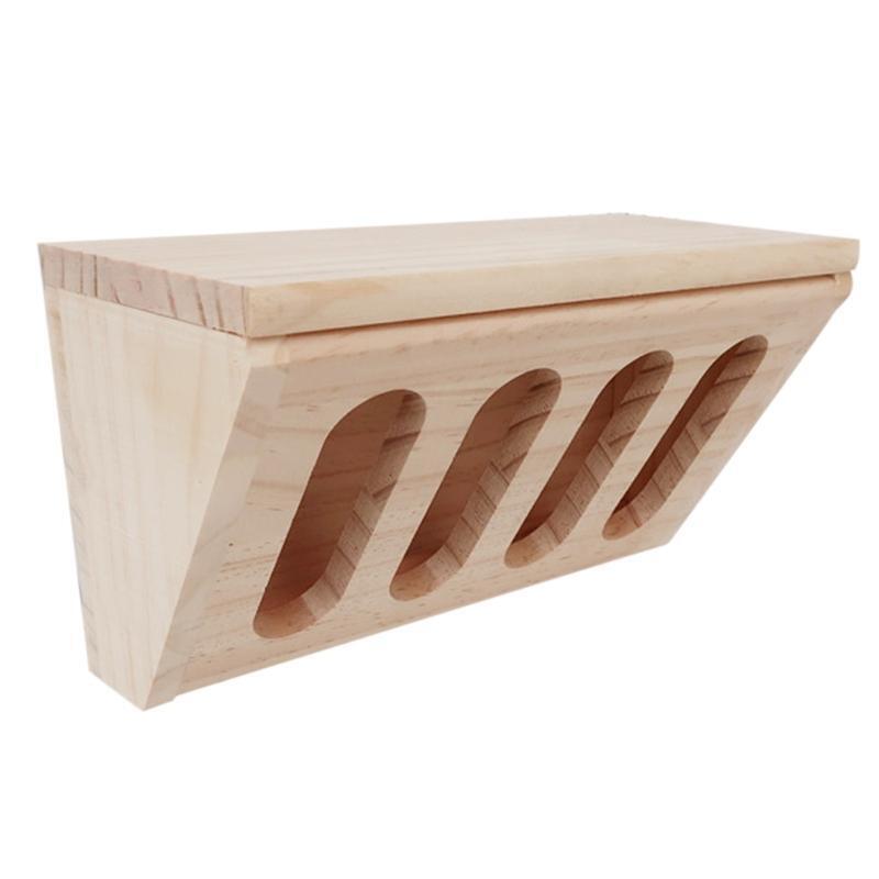 Rabbits Hay Food Case with Lid Wooden Grass Basket for Bunny Hamsters Guinea Pig