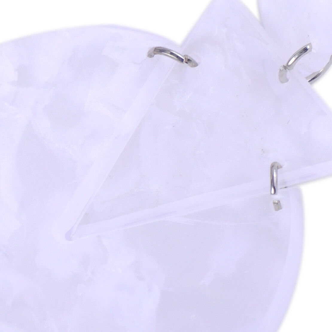 1x European Style Geometric Triangle Round Acrylic Earrings Ear Stud White Li