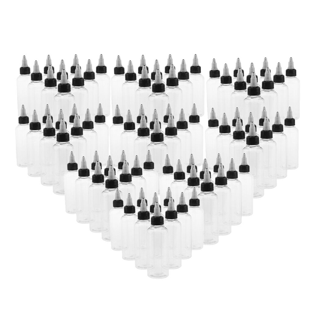 Bulk 90 Pieces Empty Plastic Squeeze Bottles Twist Top for Glue Solvents