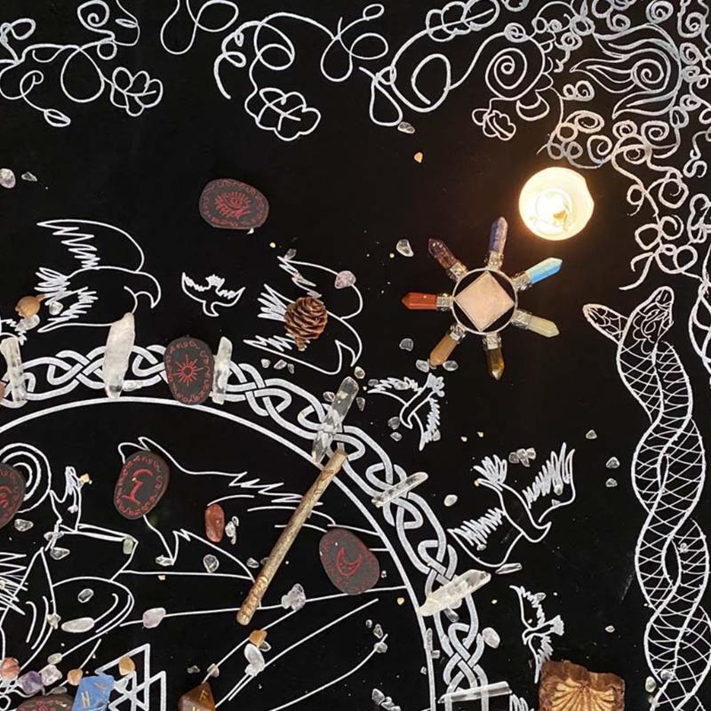 74x60cm Divination Altar Prayer Tablecloth Board Astrology Velvet Table Cloth