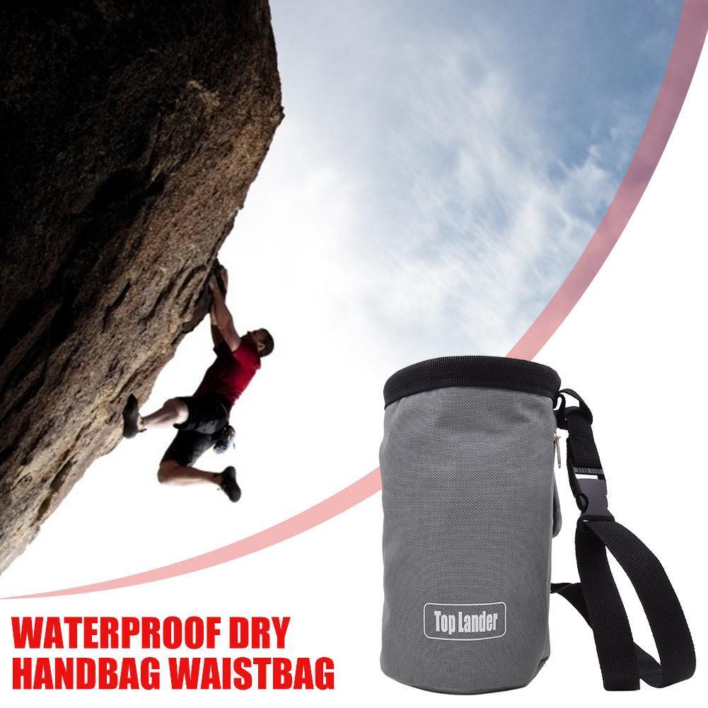 Climbing Chalk Bag Non-slip Adjustable Magnesium Powder Storage Pouch Grey