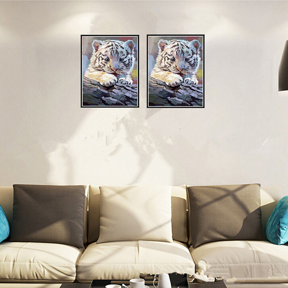 5D DIY Diamond Painting Baby Tiger Cross Stitch Embroidery Craft Mosaic Kit