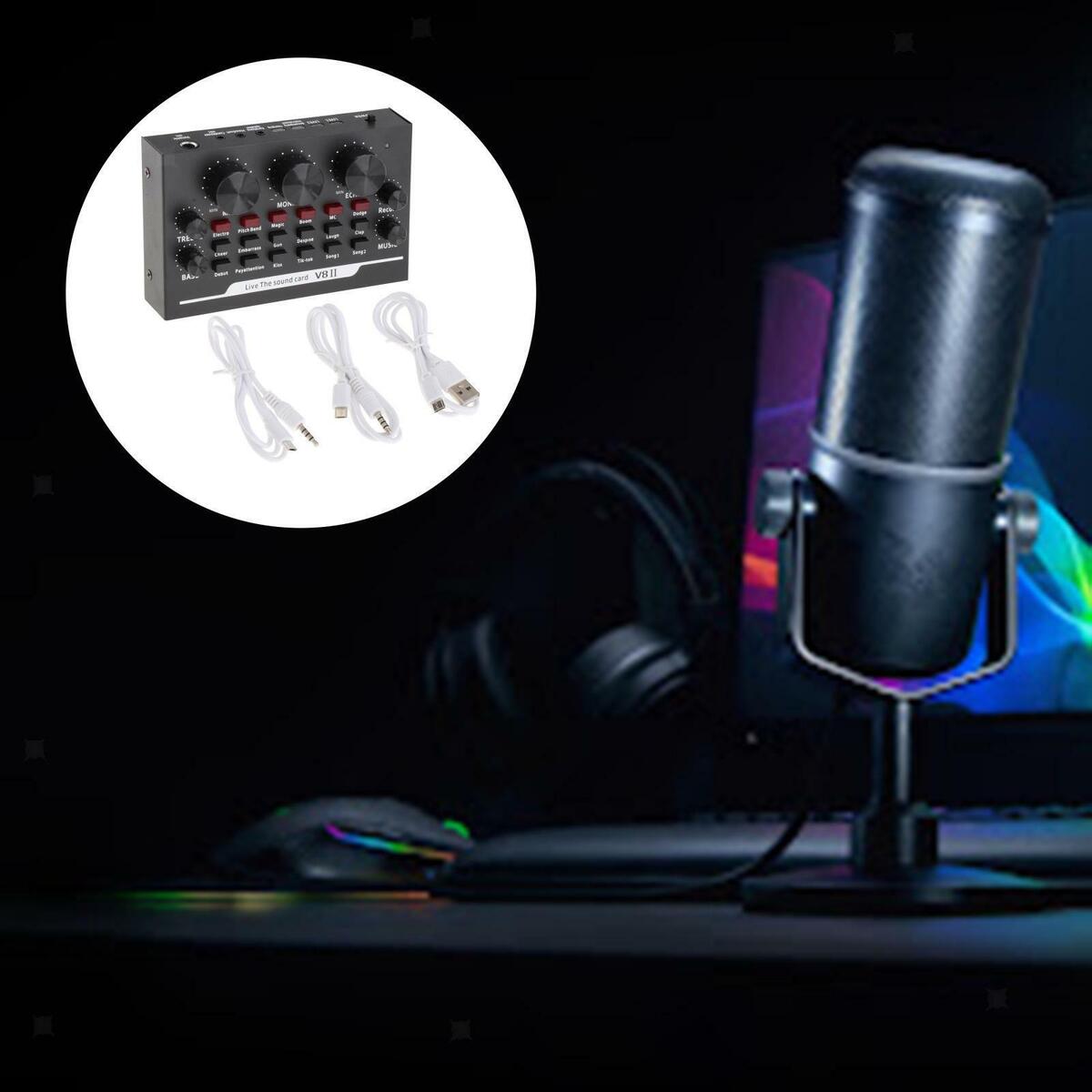 Mini V8II  Card  Mixer for Laptop Headset Phone Computer
