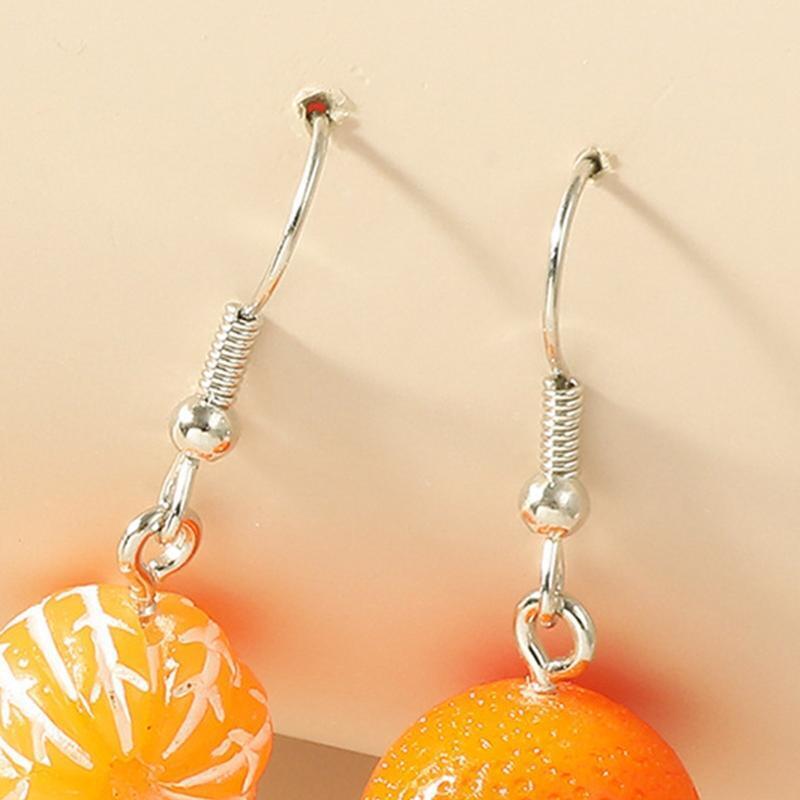 Popular Personality Creative Colorful Orange Earrings Women's All-match Earrings