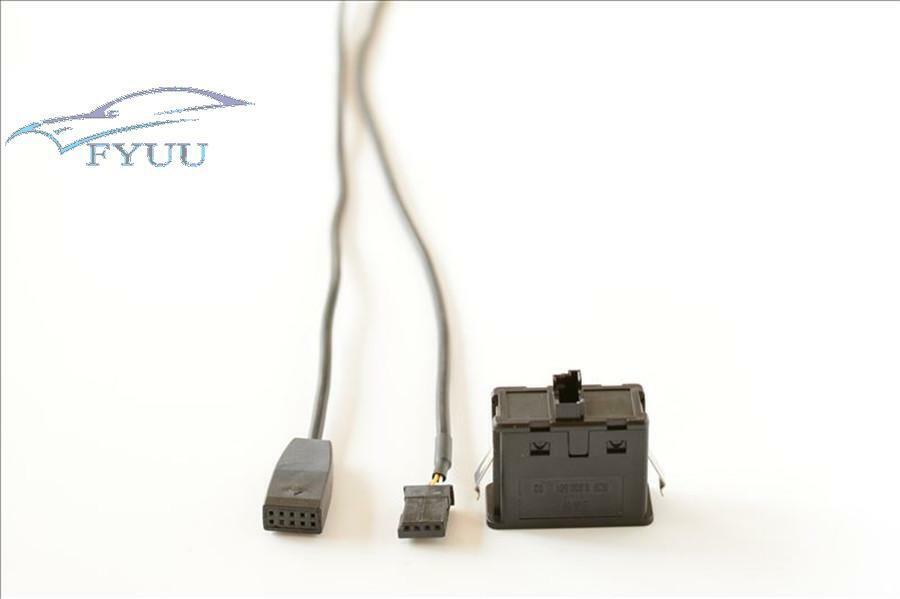 1pc Car AUX-in AUX 3.5MM Jack Female Extend Cable Adapter For BMW E46 2002-2006
