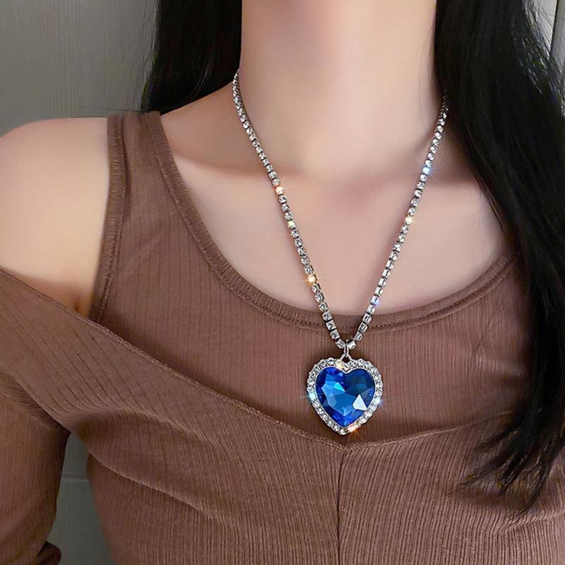 Heart Charm Necklace Wedding Jewelry Accessories for Women Girl Valentine Gifts