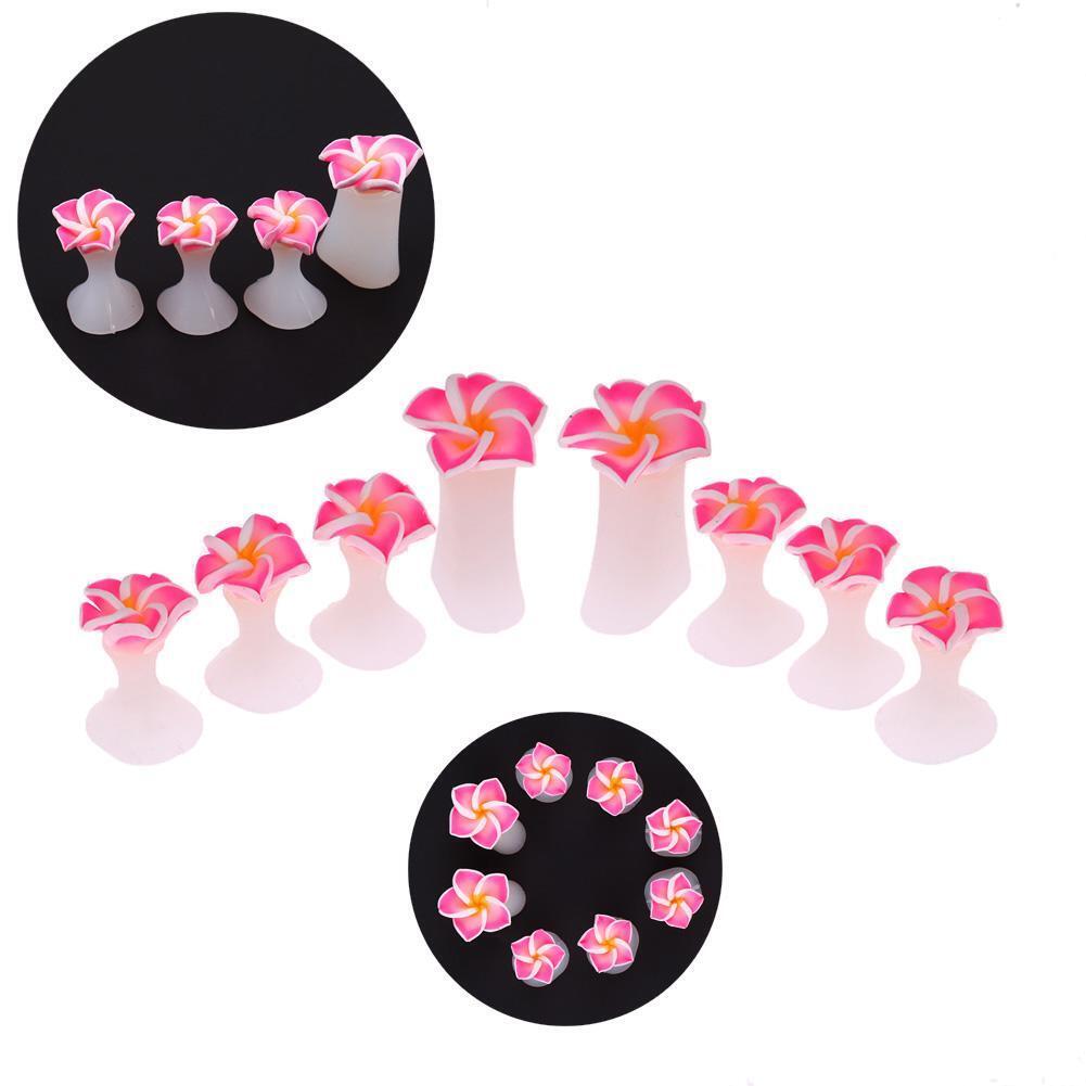 8pcs/set Silicone Toe Separator Salon Polish Manicure Pedicure Tool(Pink)