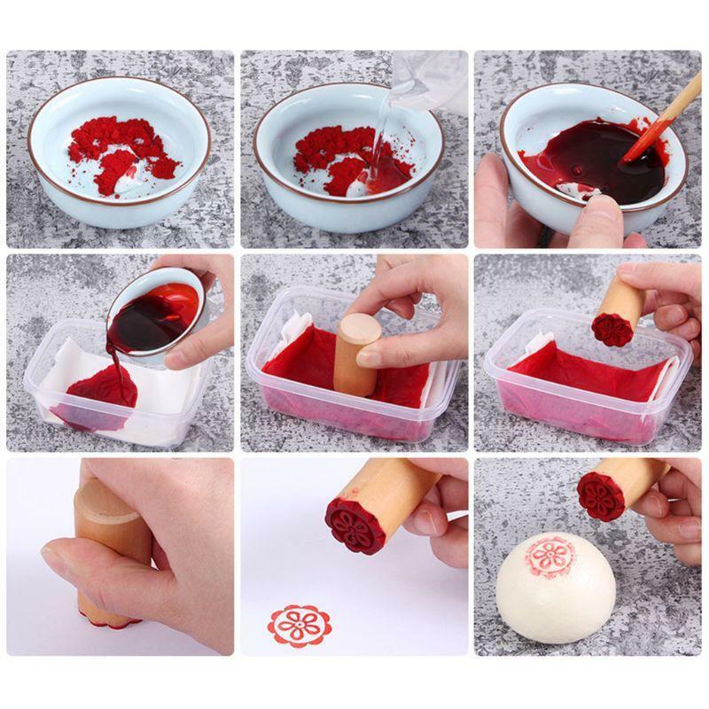 5pcs/set Cake Mold Wood Dessert Seal Stamp Chinese Moon Cookie Baking Decorating