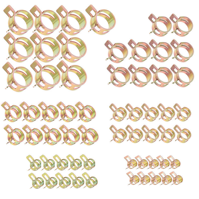 60pcs 6/9/10/12/14 / 15mm Spring clip Fuel Oil Line Silicone Vacuum Hose Clamp