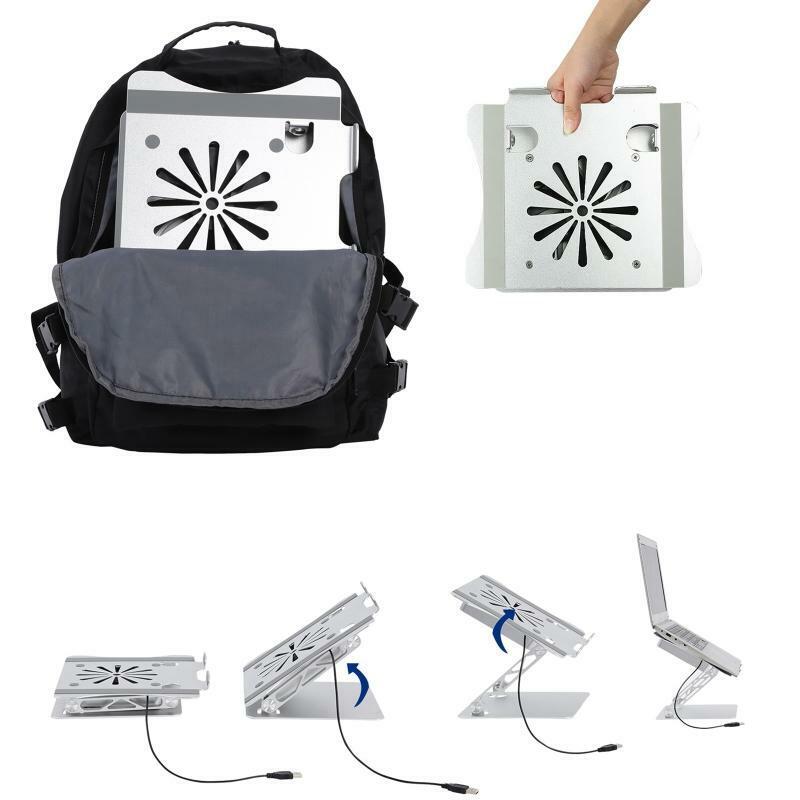 Foldable Holder Bracket Ergonomic Stand Laptop Cooler Fan Riser Stand Portable