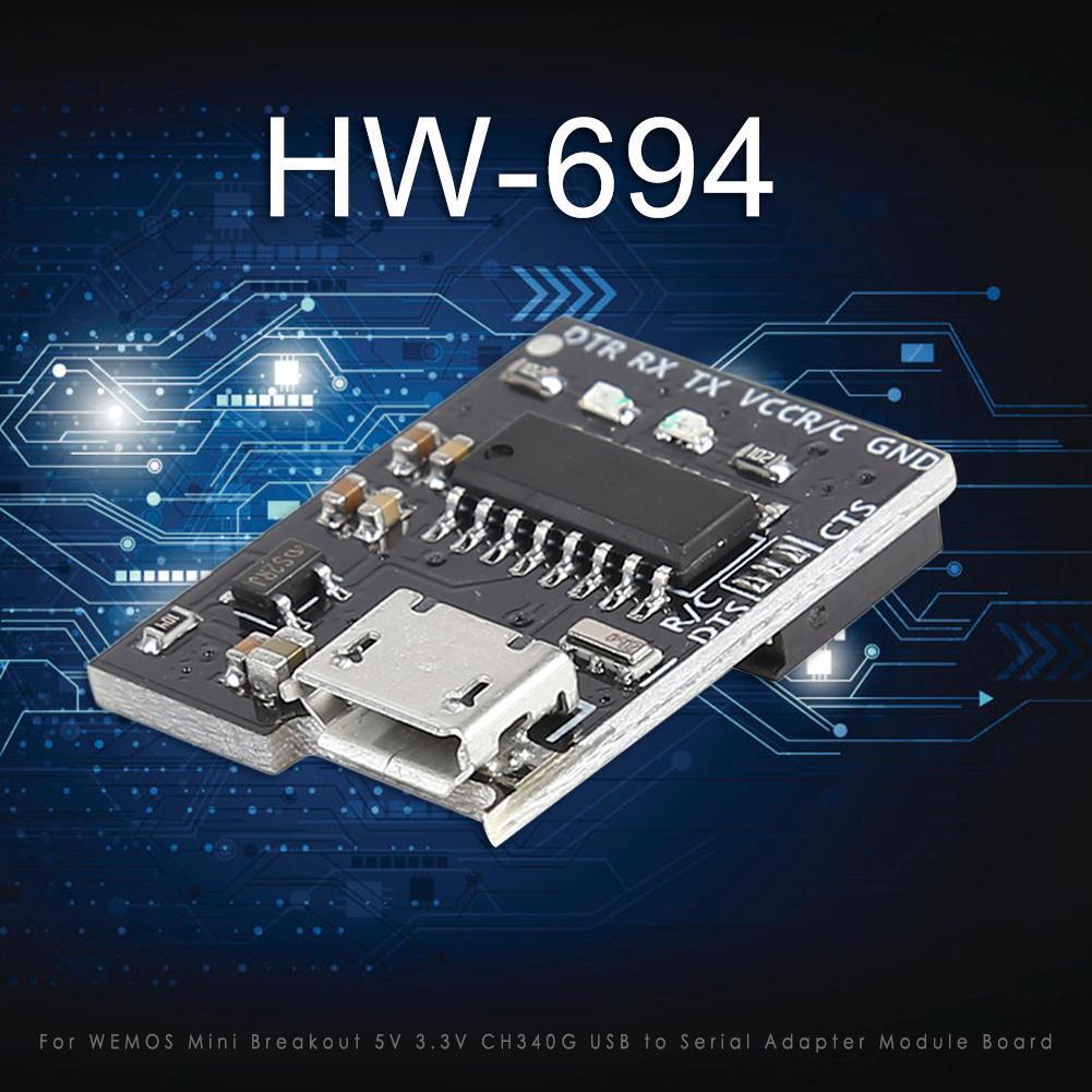 For WEMOS Mini Breakout 5V 3.3V CH340G USB to Serial Adapter Module Board