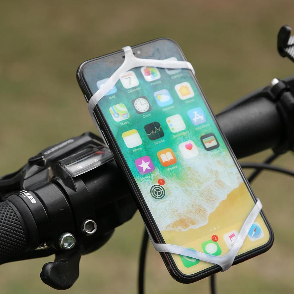 2pcs/bag Silicone Bike Phone Bracket Fixed Straps Cycling Accessory (White)