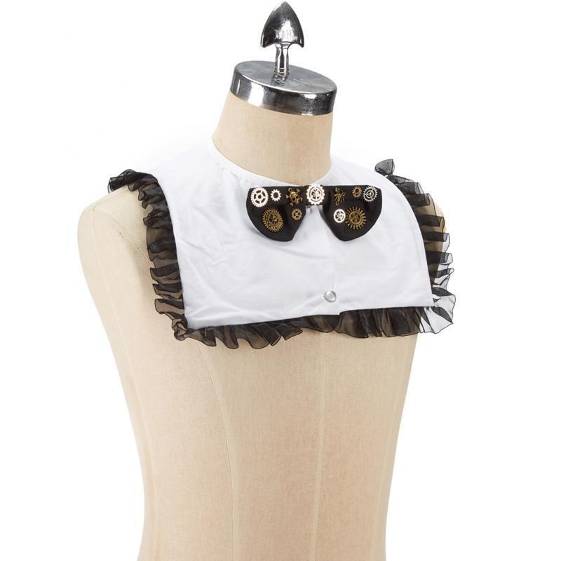 Half Shirt Crop Top Steampunk Bowknot False Collar Apparel Accessories for Women