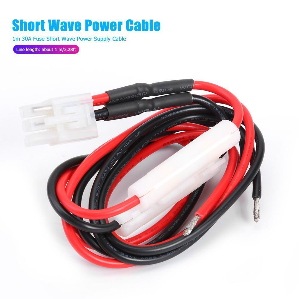 1m 30A Fuse Short Wave Power Supply Cable for Yaesu FT-857D FT-897D IC-725A