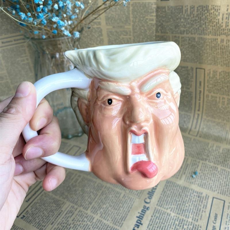Realistic Donald Face Coffee Mug Novelty Beer Water Ceramic Cup for Boys Girls
