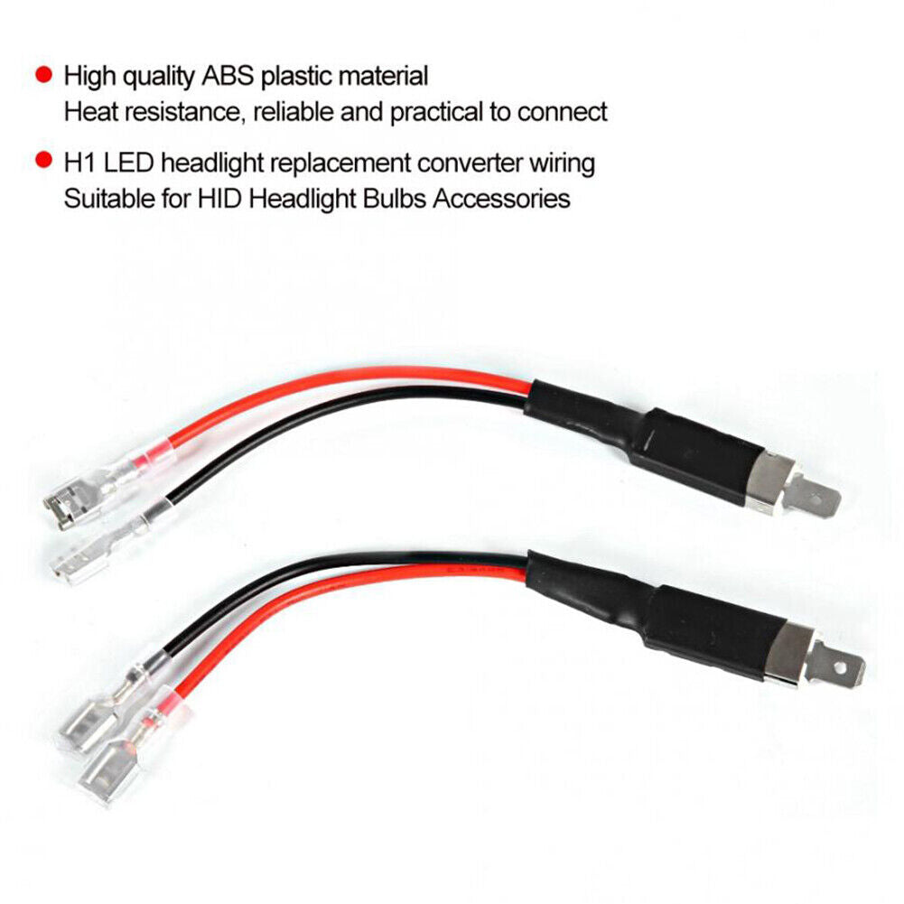 2pcs H1 LED Conversion Wiring Cable Adapter Holder for LED Headlight Bulbs