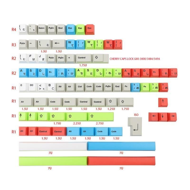 194Keys Cherry Profile Custom Keycap PBT Dye Sublimation for Mechanical Keyboard