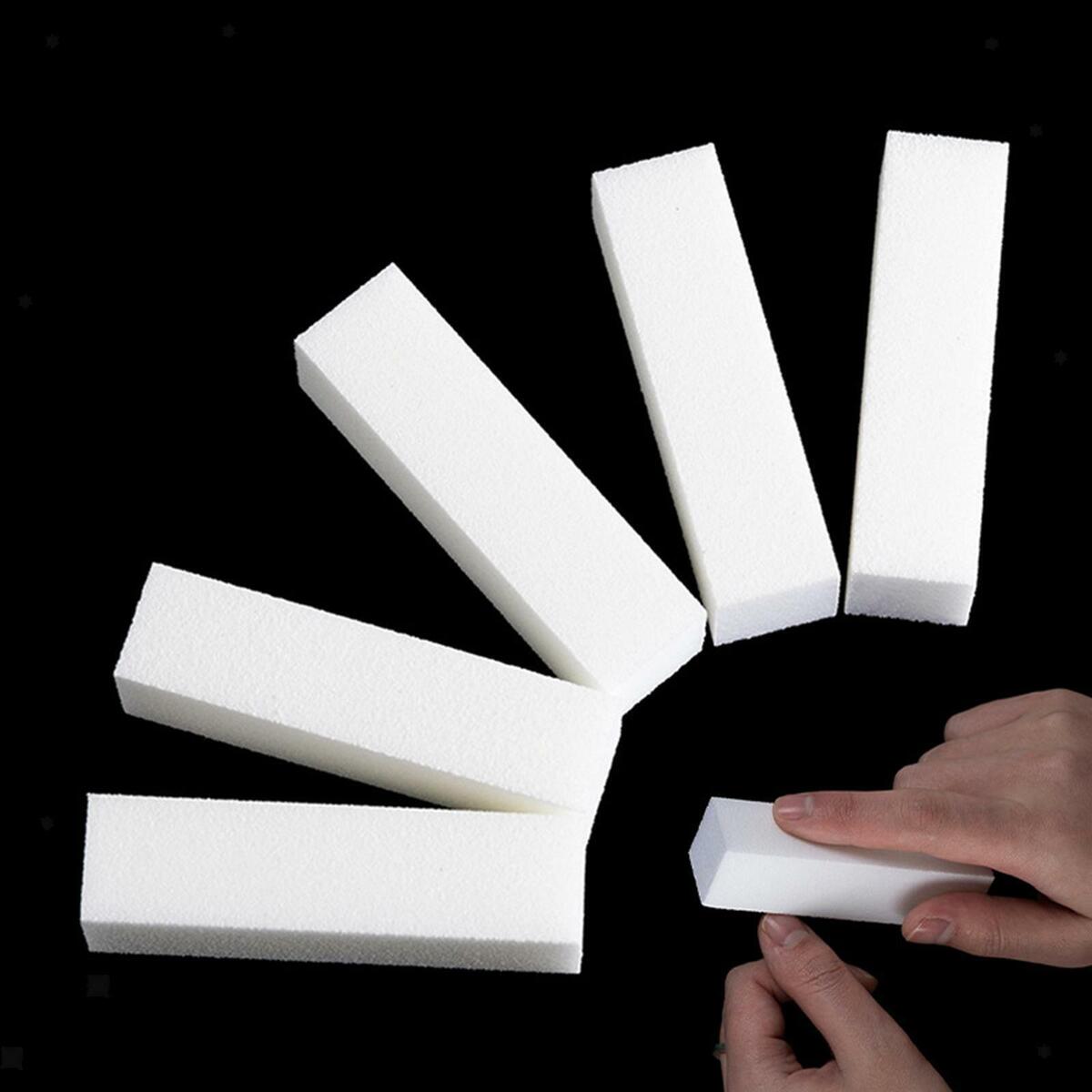 10 Pieces Nail Buffer Block Fingernails White Polisher for Manicure Pedicure