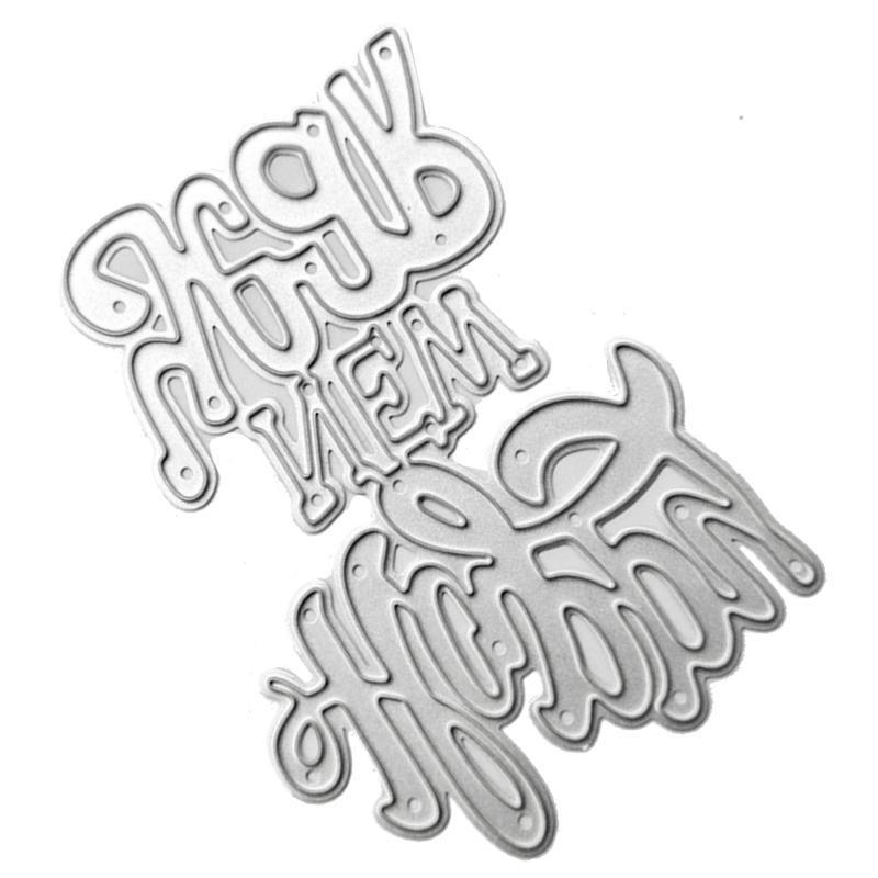 New Year Background Cutting Dies Carbon Steel Stencils Template  Die Cuts Moulds